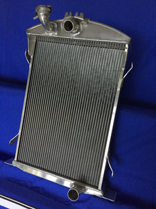 LUXEBAD COOLING 3-Row Aluminum Radiator For 1932 Ford Chopped Hot Rod W/ Chevy 350 V8